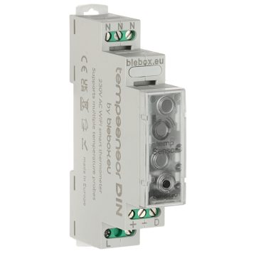 TEMPERATŪRAS DETEKTORS TEMP-SENSOR-DIN/BLEBOX Wi-Fi BleBoxTEMPERATŪRAS DETEKTORS TEMP-SENSOR-DIN/BLEBOX Wi-Fi BleBox