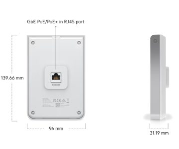 PIEKĻUVES PUNKTS UQ-U6-IW UniFi Wi-Fi 6 2.4 GHz, 5 GHz, 573.5 Mbps + 4800 Mbps UBIQUITI