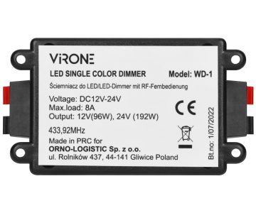 RF DIMMERIS LED AR TĀLVADĪBAS PULTI WD-1 VIRONE