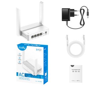 МАРШРУТИЗАТОР Wi-Fi WR1200E 2,4 ГГц, 5 ГГц 300 Мбит/с + 867 Мбит/с CUDY