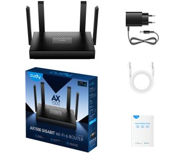ROUTER WR1500 Wi-Fi 6 2.4 GHz, 5 GHz 300 Mbps + 1201 Mbps CUDY