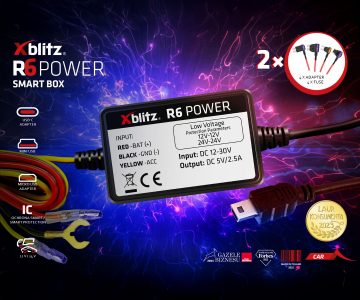 BAROŠANAS AVOTS AUTOMAŠĪNAS VIDEOREĢISTRATORIEM XB-R6-POWER Xblitz