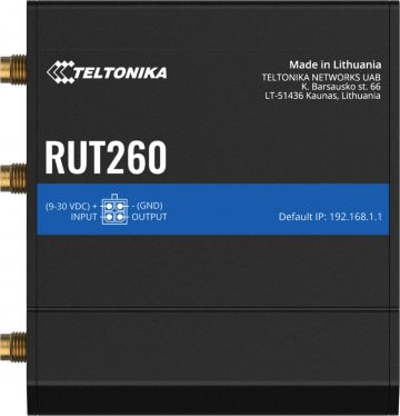 Teltonika RUT260 rūpnieciskais 4G/LTE maršrutētājs (RUT260000000)Teltonika RUT260 rūpnieciskais 4G/LTE maršrutētājs (RUT260000000)