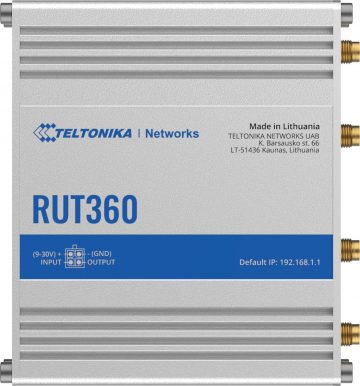 Teltonika RUT360 rūpnieciskais 4G/LTE maršrutētājs (RUT360000000)Teltonika RUT360 rūpnieciskais 4G/LTE maršrutētājs (RUT360000000)