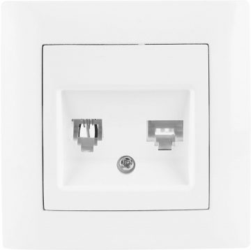 Telefona un datora kontaktligzda VCX WESA LC 42 BaltaTelefona un datora kontaktligzda VCX WESA LC 42 Balta