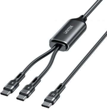 Unitek 2-in-1 USB-C PD 100W silikona kabelis 1,8 mUnitek 2-in-1 USB-C PD 100W silikona kabelis 1,8 m