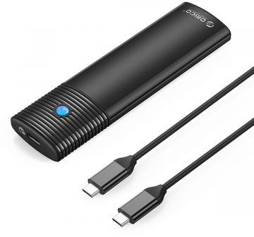 Orico NVMe/SATA 10Gbps M.2 diska korpuss, melnsOrico NVMe/SATA 10Gbps M.2 diska korpuss, melns