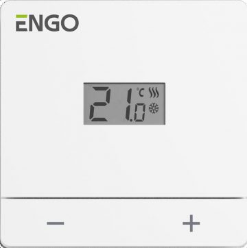 ENGO Controls EASY-BATW - Temperatūras regulators, darbināms ar baterijām, balts, 24 stundu, virsmas montējamsENGO Controls EASY-BATW - Temperatūras regulators, darbināms ar baterijām, balts, 24 stundu, virsmas montējams