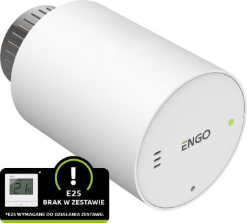 ENGO Controls ETRV-M28 - Bezvadu, elektroniska radiatora galva M28x1.5, darbināma ar baterijām, balta