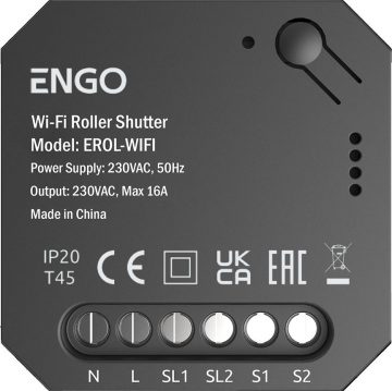 ENGO Controls EROL-WIFI — Wi-Fi rullo žalūziju kontrolieris ENGO Smart iebūvējamajai sistēmaiENGO Controls EROL-WIFI — Wi-Fi rullo žalūziju kontrolieris ENGO Smart iebūvējamajai sistēmai