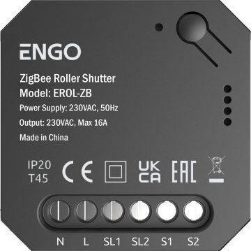 ENGO Controls EROL-ZB — ZigBee rullo žalūziju kontrolieris ENGO Smart iebūvējamai sistēmaiENGO Controls EROL-ZB — ZigBee rullo žalūziju kontrolieris ENGO Smart iebūvējamai sistēmai
