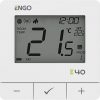 ENGO Controls E40-BATW - Programmējams, uz interneta bāzes veidots, uz virsmas montējams ZigBee/868MHz temperatūras regulators, darbināms ar baterijām, balts