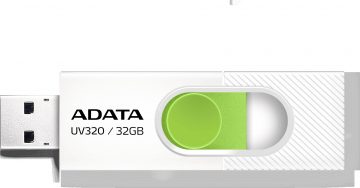 Adata UV320 32GB USB 3.2 Gen1 USB zibatmiņa, baltaAdata UV320 32GB USB 3.2 Gen1 USB zibatmiņa, balta