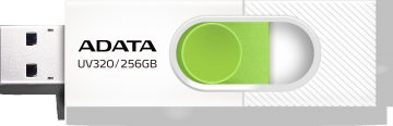 Adata UV320 256GB USB 3.2 Gen1 USB zibatmiņa, baltaAdata UV320 256GB USB 3.2 Gen1 USB zibatmiņa, balta