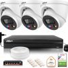 Dahua TIOC 5mpx 2K IP novērošanas komplekts, 3 kameras IPC-HDW3549H-AS-PV-0280B-S5, ierakstītājs ar disku nepārtrauktai darbībai
