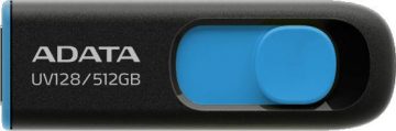 Adata UV128 512GB USB 3.2 Gen1 USB zibatmiņa, melna un zila