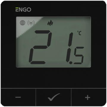 ENGO Controls E25-24B - Temperatūras regulators, 24V, melns, internets, virsmas montāžas ZigBee/868MHz