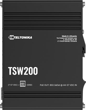 Teltonika TSW200 industriālais komutators 8xGE 2xSFP PoE (TSW2000000B0) DIN