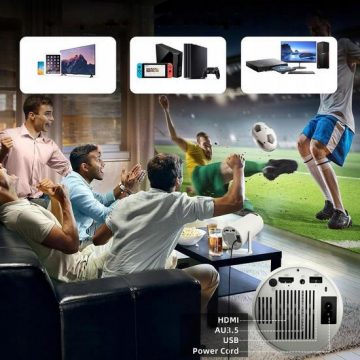 Zenwire R1 Full HD pārnēsājamais projektors ar Android Wifi un Bluetooth, pagriežams