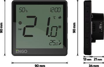 ENGO Controls EONE-230B - Temperatūras regulators, 230 V, melns, internets, iebūvējams, ZigBee