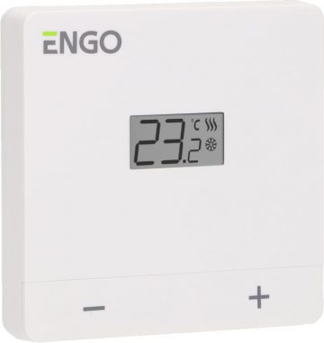 ENGO Controls EASY-24W - Temperatūras regulators, 24 V, dienas režīms, balts, virsmas montējams ENGO Controls EASY-24W - Temperatūras regulators, 24 V, dienas režīms, balts, virsmas montējams