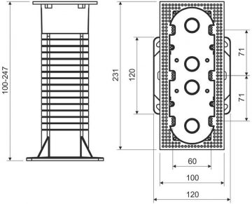 Vairāku elektroinstalācijas kārbu KOPOS KEZ-3_KB izolācijas sistēmām Vairāku elektroinstalācijas kārbu KOPOS KEZ-3_KB izolācijas sistēmām