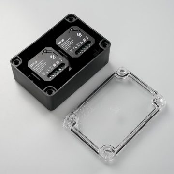 ENGO Controls EBOX2 - Hermētisks korpuss, virsmas montāžai, IP65, 129 mm x 89 mm x 55 mm (platums x augstums x dziļums) relejiem: EREL-16ZB / EREL-16WIFI / EROL-ZB / EROL-WIFI / EMOD-ZB