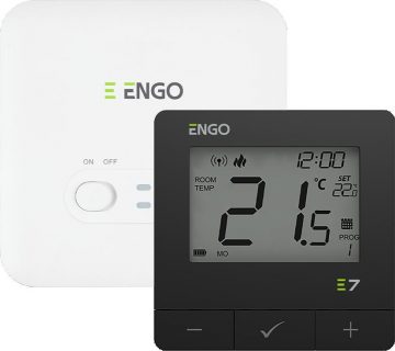 ENGO Controls E7-RFB — programmējams bezvadu temperatūras regulators, melns