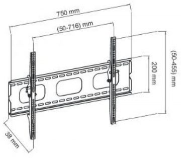 Televizora sienas stiprinājums LED/LCD ART 32-70 vertikāli regulējams