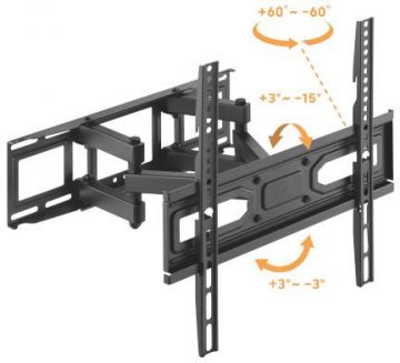Getfort LED/LCD televizora stiprinājums 32-70 collas 40kg Vesa 400x400 pilnas kustībasGetfort LED/LCD televizora stiprinājums 32-70 collas 40kg Vesa 400x400 pilnas kustības