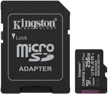 Kingston Canvas Select Plus microSDXC C10 UHS-I 256GB microSD atmiņas karte