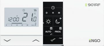 ENGO Controls E901-RF - bezvadu, nedēļas, elektroniskais temperatūras regulators