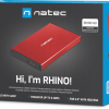 Natec Rhino Go SATA 2,5 collu USB 3.0 ārējā cietā diska korpuss, sarkans