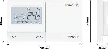 ENGO Controls E901-RF - bezvadu, nedēļas, elektroniskais temperatūras regulators
