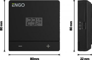 ENGO Controls EASY-230B - Temperatūras regulators, 230 V, melns, 24 stundu, virsmas montāžai ENGO Controls EASY-230B - Temperatūras regulators, 230 V, melns, 24 stundu, virsmas montāžai
