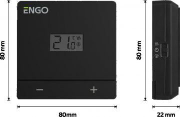 ENGO Controls EASY-24B - Temperatūras regulators, 24 V, dienas režīms, melns, virsmas montāžas