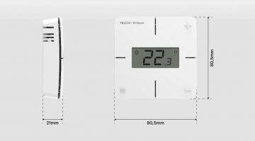 Sinum melns vadu telpas termostats R-S1 Tech Controllers