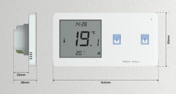 Vadu telpas termostats ar rullo žalūziju slēdzi, balts WZR-02MP Tech Controllers