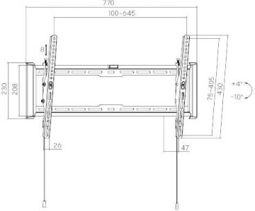 Getfort LED/LCD televizora stiprinājums 37-80 collas 75 kg Vesa 650x405 slīpums