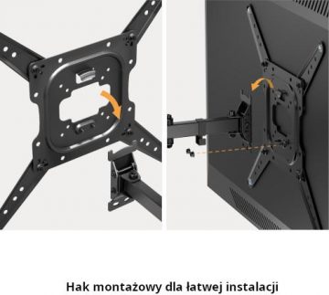 Getfort LED/LCD televizora stiprinājums 23-65 collas 30kg Vesa 400x400 pilnas kustības