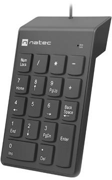 Natec Goby 2 USB ciparu tastatūra, melna Natec Goby 2 USB ciparu tastatūra, melna