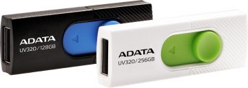 Adata UV320 256GB USB 3.2 Gen1 USB zibatmiņa, balta Adata UV320 256GB USB 3.2 Gen1 USB zibatmiņa, balta