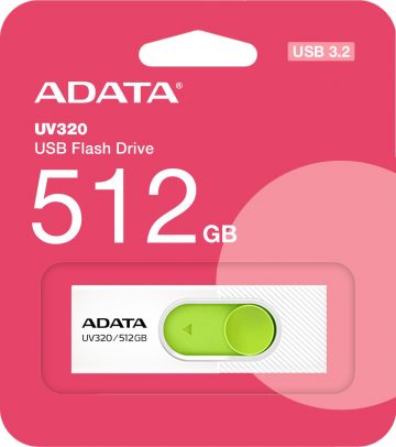 Adata UV320 512GB USB 3.2 Gen1 USB zibatmiņa, balta