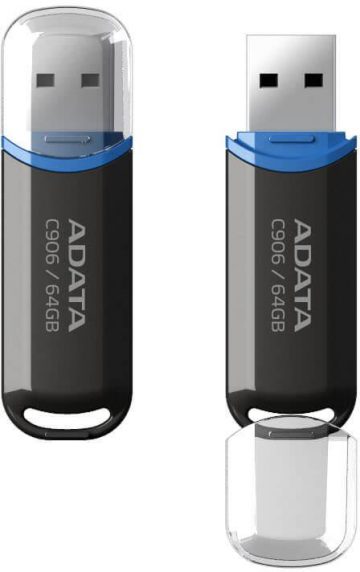 Adata USB zibatmiņa C906 64GB USB2.0, melna Adata USB zibatmiņa C906 64GB USB2.0, melna