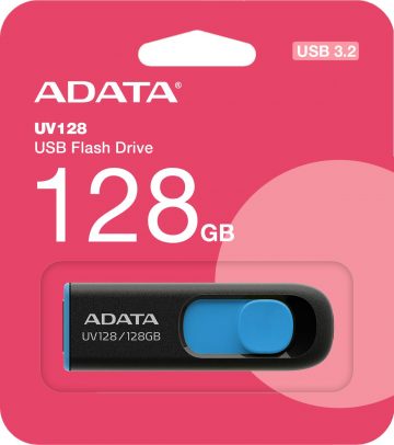 Adata UV128 128GB USB 3.2 Gen1 melns un zils