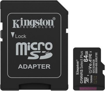 Kingston Canvas Select Plus microSDXC C10 UHS-1 64GB microSD atmiņas karte Kingston Canvas Select Plus microSDXC C10 UHS-1 64GB microSD atmiņas karte