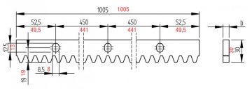 CAME M4 8/1000mm zobrats - metāla - bīdāmajiem vārtiem