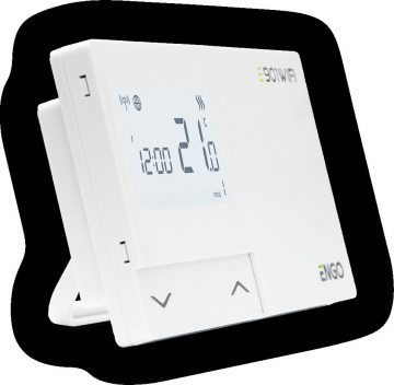 ENGO Controls E901-WIFI - Bezvadu temperatūras regulators, Wi-Fi, internets, balts, 868 MHz, darbināms ar baterijām ENGO Controls E901-WIFI - Bezvadu temperatūras regulators, Wi-Fi, internets, balts, 868 MHz, darbināms ar baterijām