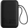 Baseus QPow 2 10000mAh 30W Power Bank ar 2 iebūvētiem USB-C kabeļiem - melns Baseus QPow 2 10000mAh 30W Power Bank ar 2 iebūvētiem USB-C kabeļiem - melns