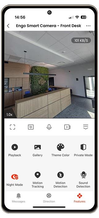 ENGO Controls ECAM — viedā kamera, Wi-Fi, iekštelpu, rotējoša, 4MP